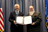Showing the certificate.