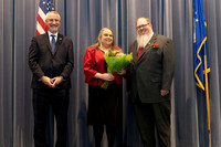 Flowers presented to Sue.